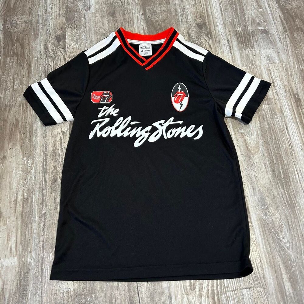 The Rolling Stones Adult's black graphic jersey